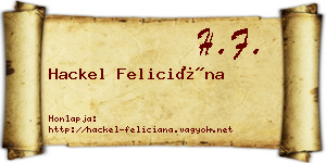Hackel Feliciána névjegykártya